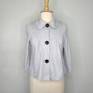 Notations Light Gray Petite Twee Indie Pop Cropped Swing Topper Jacket Size MP